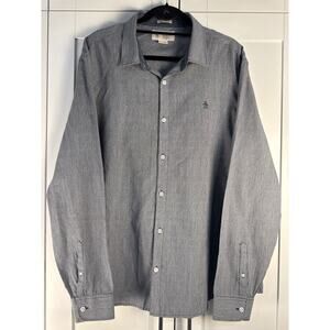 Original Penguin Heritage Slim Fit Men's Dress Shirt XXL Gray Geometric Cotton